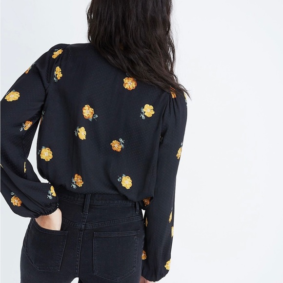 Madewell Bubble-sleeve wrap top in floating florets - Picture 2 of 9